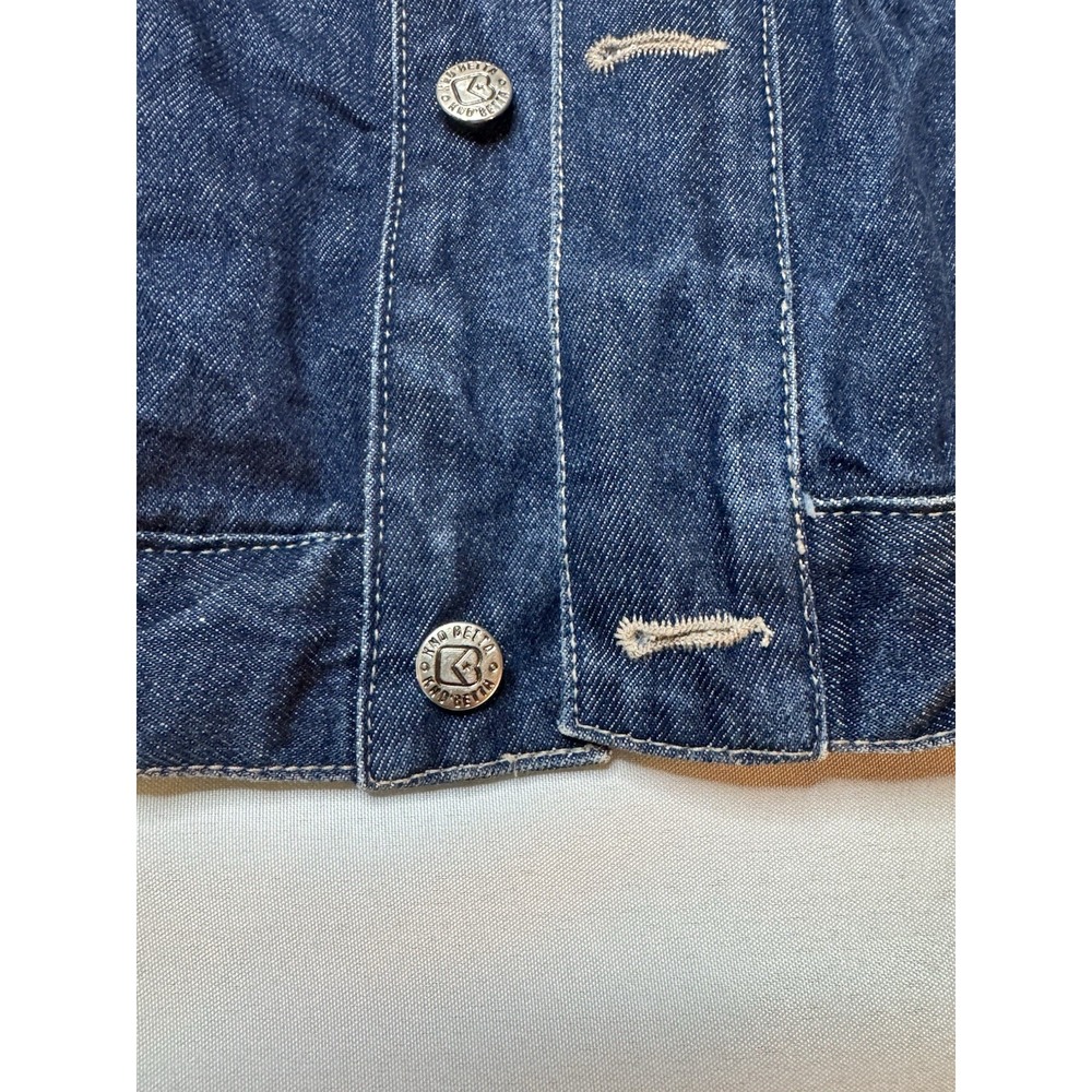 Y2K Kno' Betta Denim Jacket Sz Medium Blue With Back Mouse Patch  Hip Hop - Picture 4 of 16